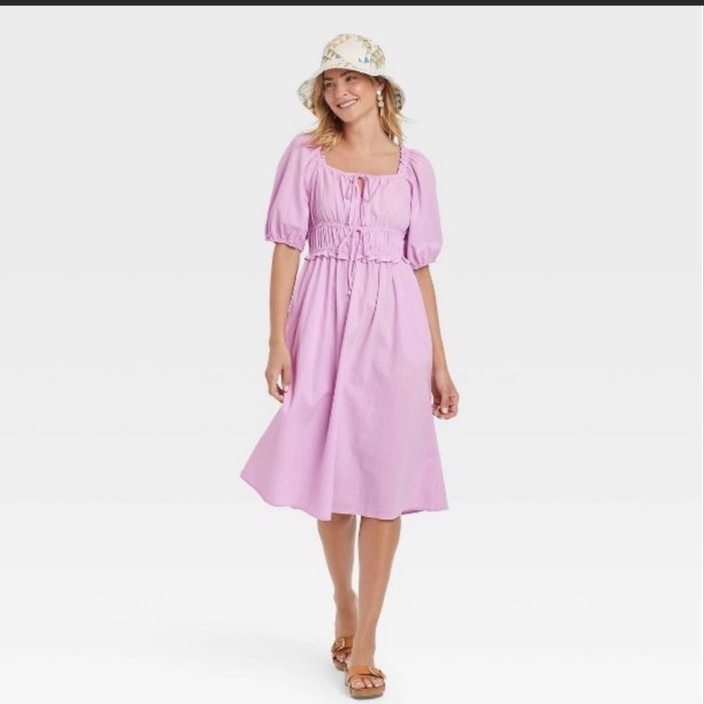 Puff Sleeve Pink Dress XL Universal Thread